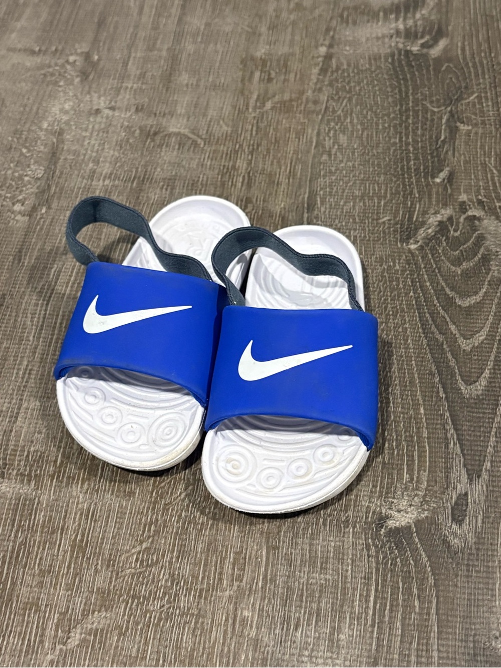Nike Toddler Boy's Kawa Slide (Size8) Sandals Blue/White Slides Sandals